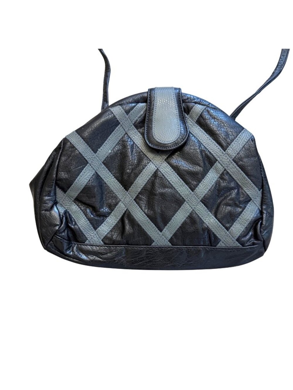 Fifth Avenue Women's Shoulder Bag Black Patchwork Leather Vintage Made In USA